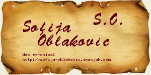 Sofija Oblaković vizit kartica